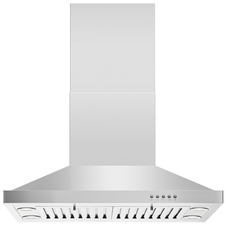 30-Inch Stainless Steel Island Range Hood with LED Lighting