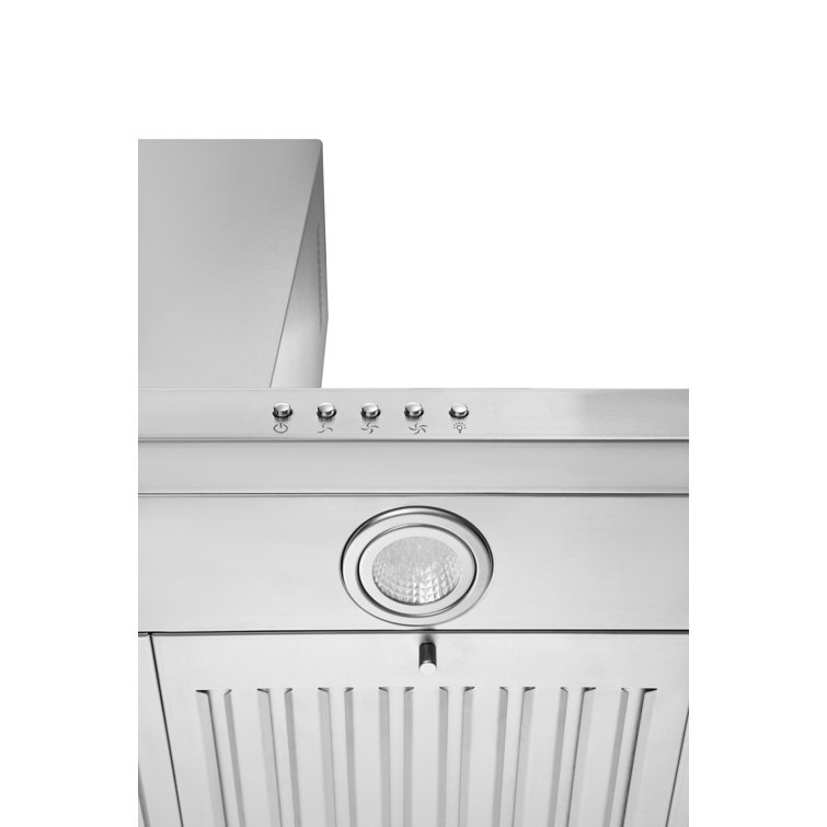 30-Inch Stainless Steel Island Range Hood with LED Lighting