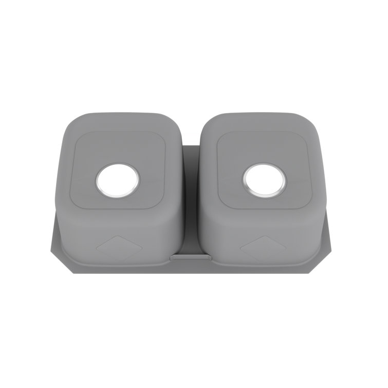 Brushed Satin Double Bowl Stainless Steel Undermount Kitchen Sink