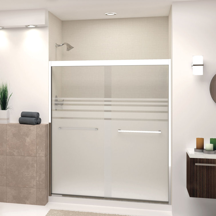 Frederick 59" Polished Chrome Semi-Frameless Sliding Shower Door