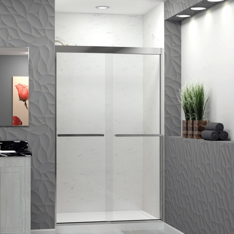 Frederick 47" Polished Chrome Semi-Frameless Sliding Shower Door