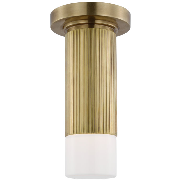 Hand-Rubbed Antique Brass LED Glass Flush Mount