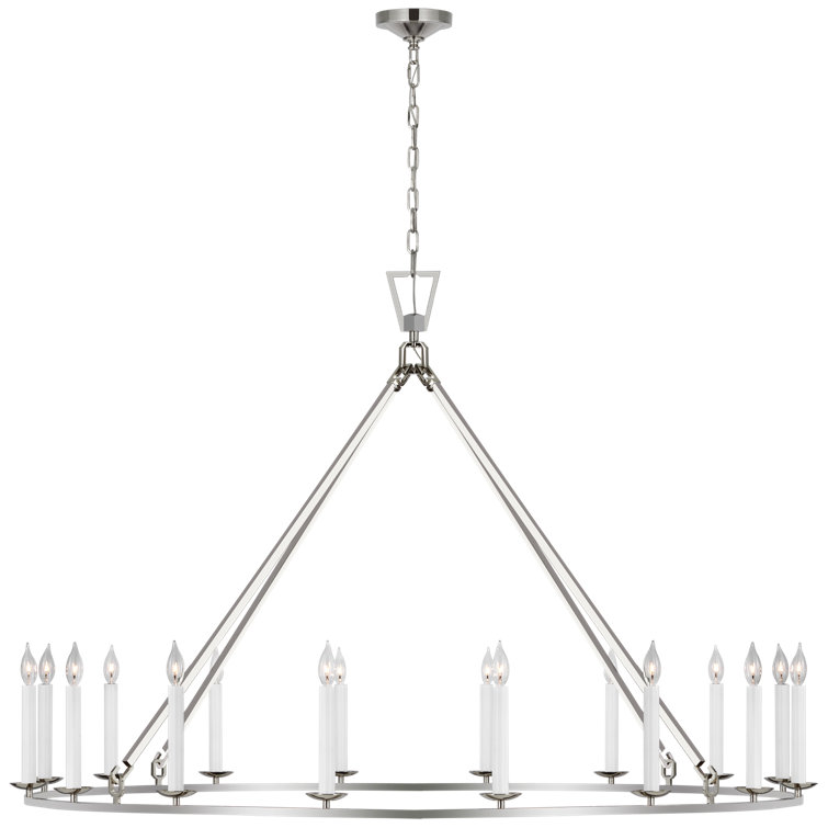 Polished Nickel 16-Light Large Chandelier
