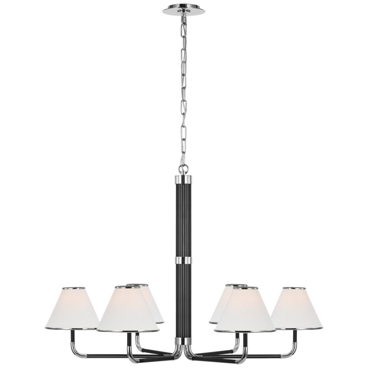 Rigby Polished Nickel and Ebony 6-Light Chandelier