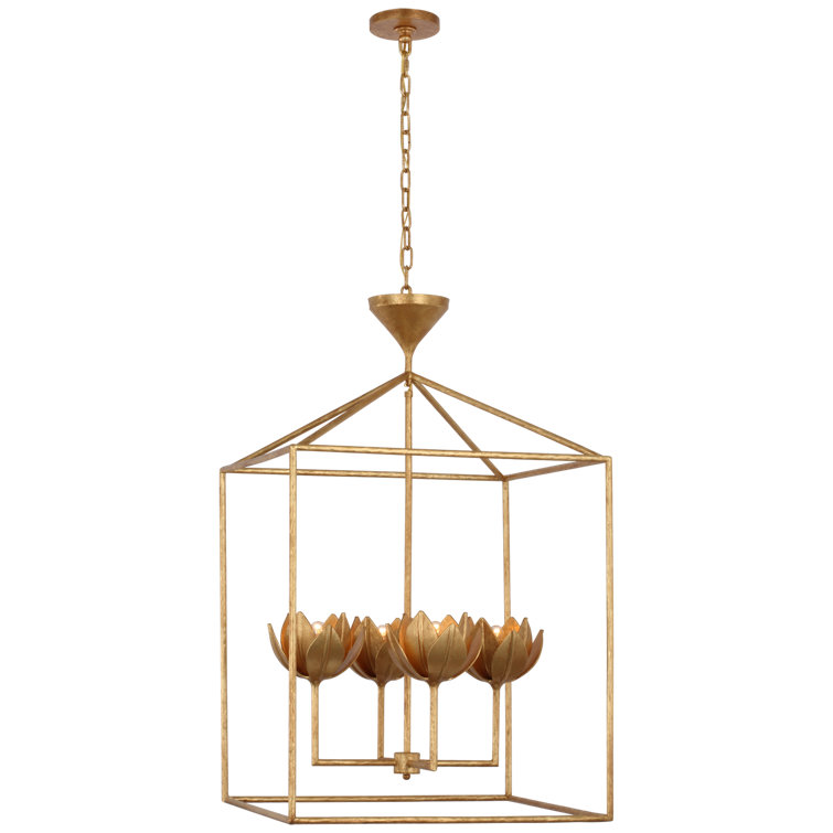 Antique Gold Leaf 39" LED Indoor/Outdoor Chandelier