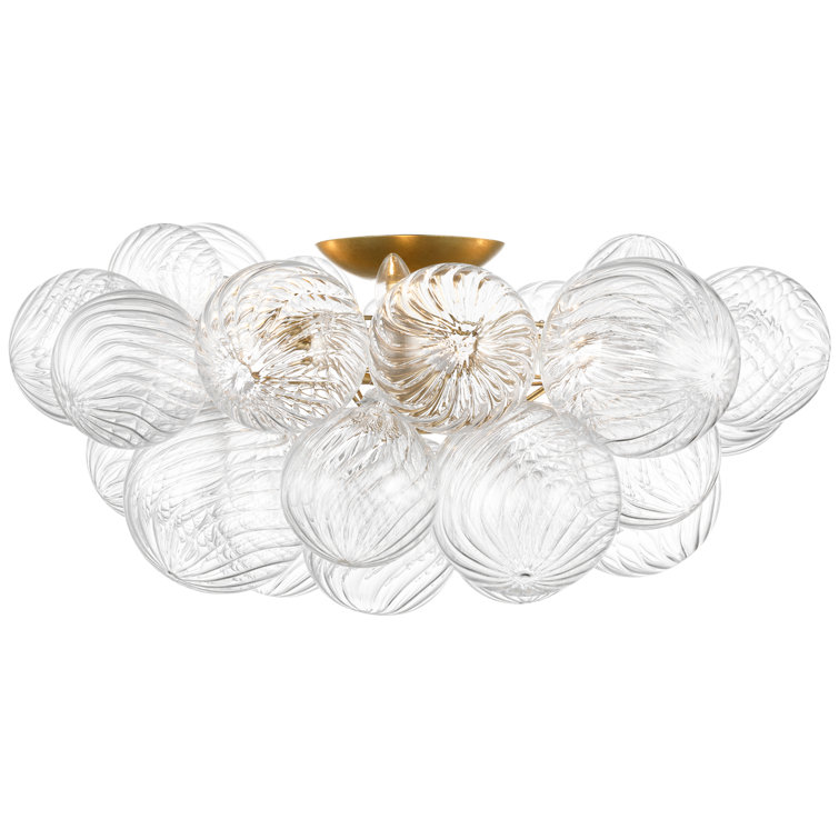 Gild and Clear Glass Globe LED Flush Mount