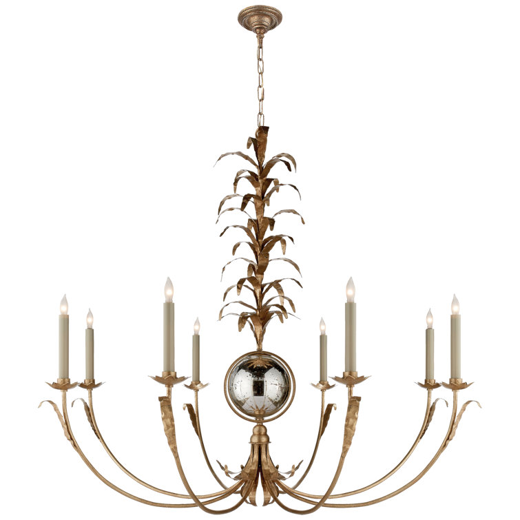 Gramercy Antique Mirror and Gilded Iron 8-Light Chandelier