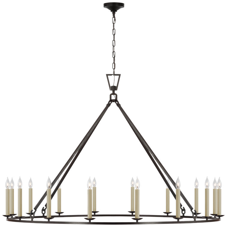 Darlana Aged Iron 16-Light Chandelier with LED Candles