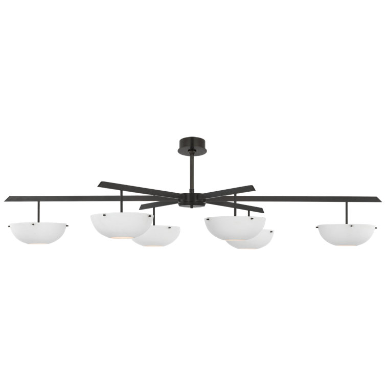 Valencia Bronze 66.5" LED Chandelier with White Shades