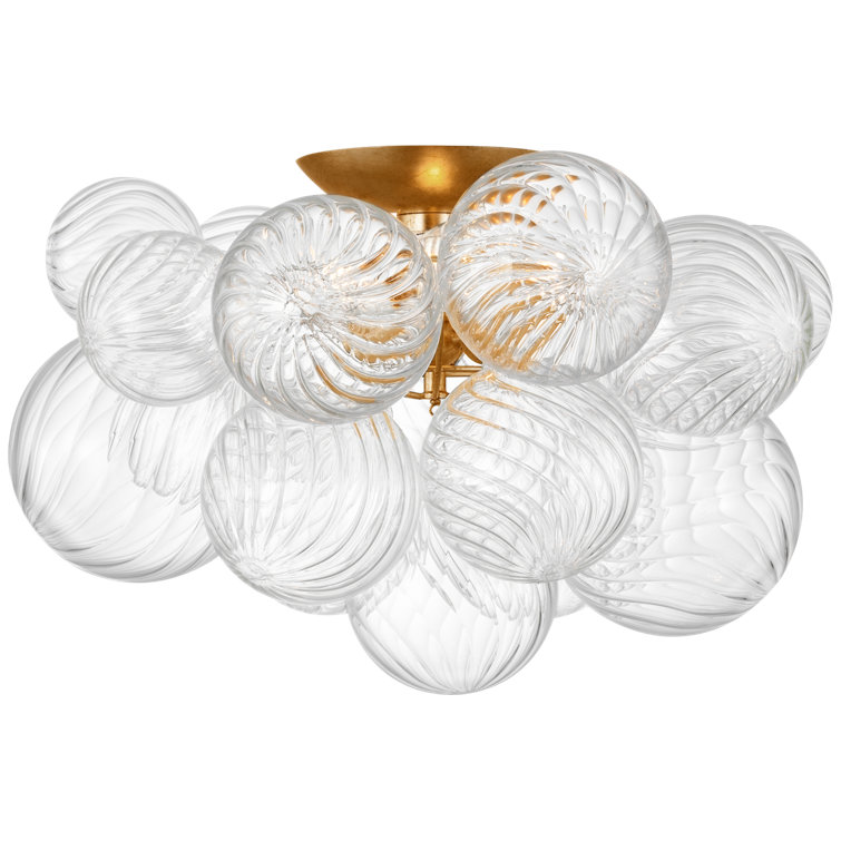 Talia Gild and Clear Glass LED Globe Flush Mount