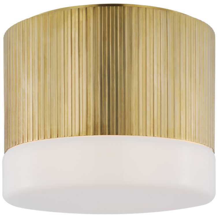 Hand-Rubbed Antique Brass and Glass LED Flush Mount Light