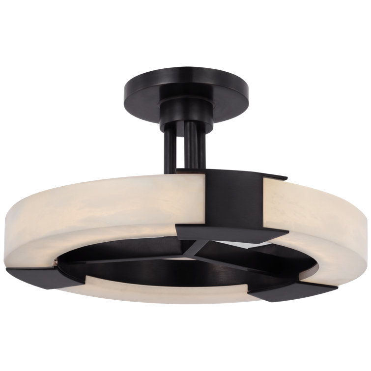 Bronze and Alabaster LED Semi-Flush Mount Light