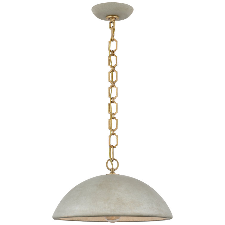 Portland Gray LED Bowl Pendant with Gold Chain