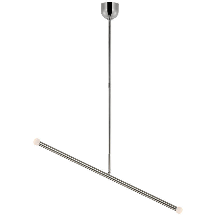 Polished Nickel and Crystal LED Linear Chandelier