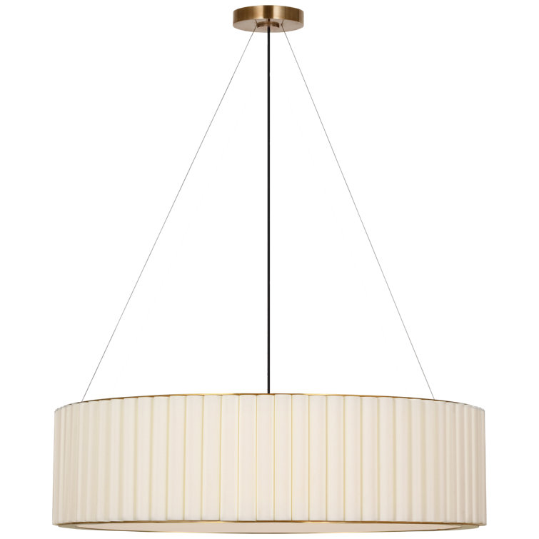 Hand-Rubbed Antique Brass LED Drum Pendant Light