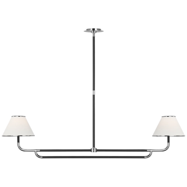 Rigby Polished Nickel and Ebony 2-Light Linear Chandelier