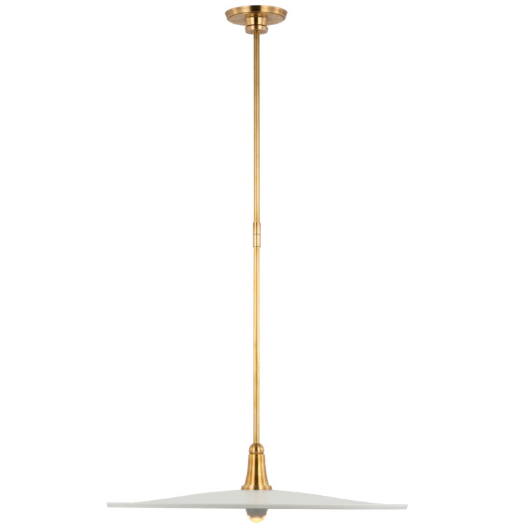 Hand-Rubbed Antique Brass and White LED Pendant Light