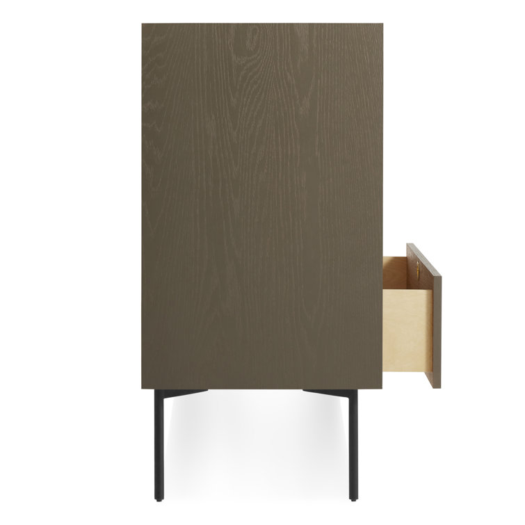 Dark Olive 6-Drawer Double Dresser with Cutout Pulls