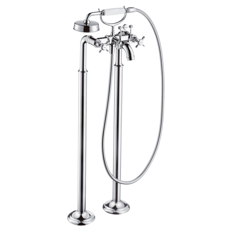 Polished Nickel Traditional Freestanding Tub Faucet with Handshower