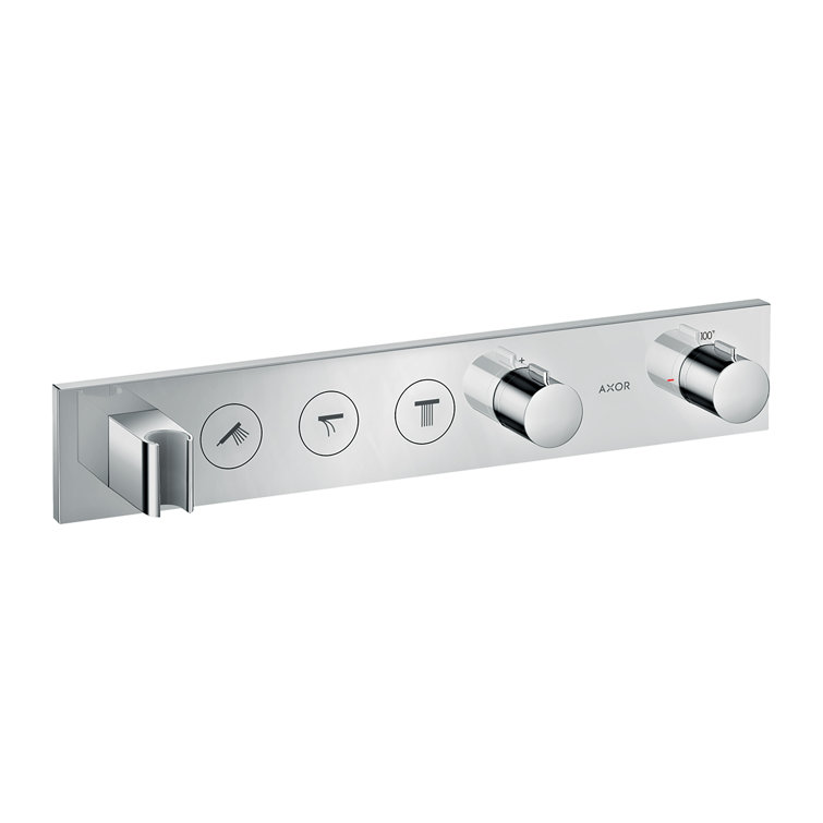 Chrome Wall-Mounted Thermostatic Shower Trim with Knobs