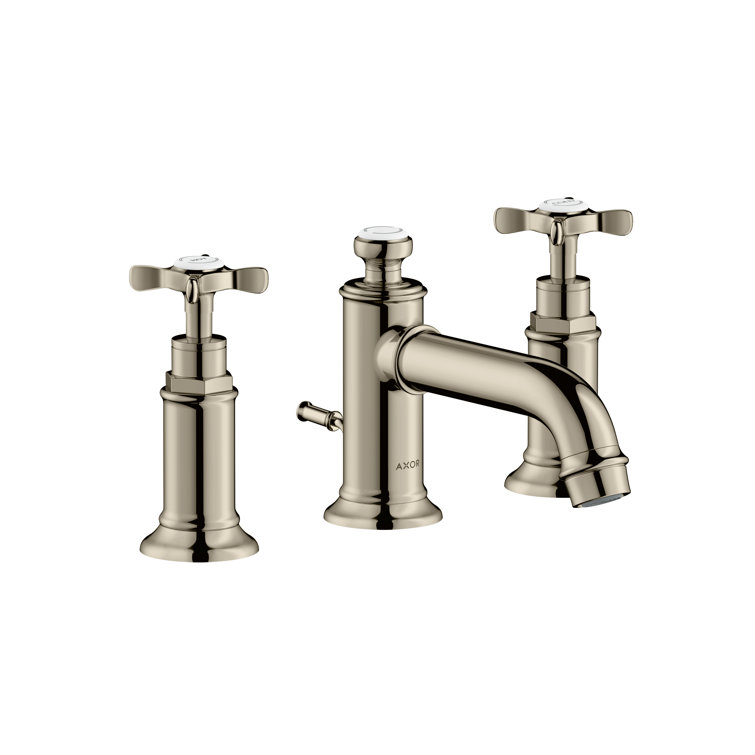Montreux Brushed Black Chrome Widespread Bathroom Faucet with Cross Handles