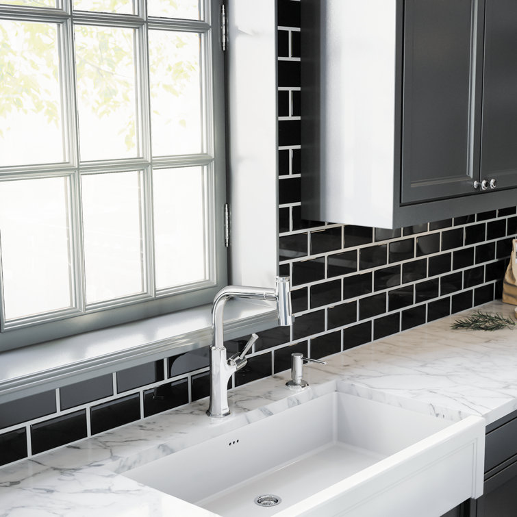 Chrome Single Handle Pull-Out Kitchen Faucet with Ceramic Valve