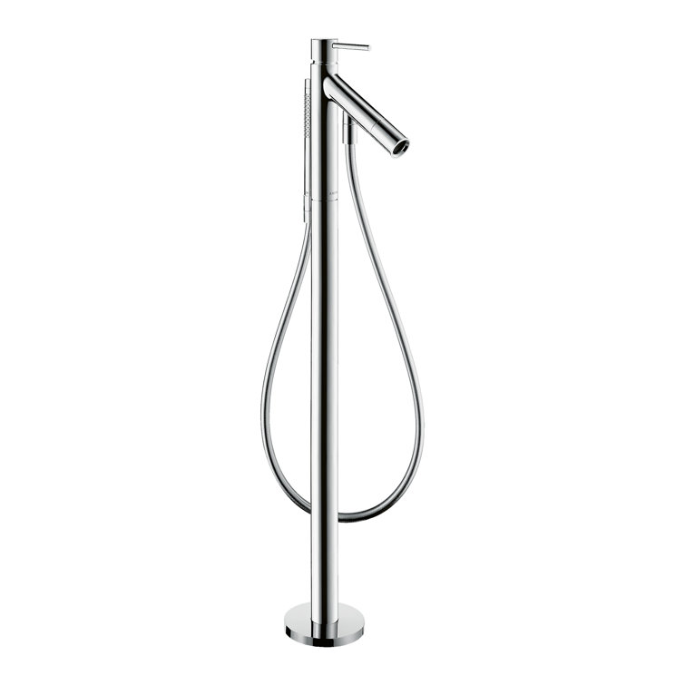 Chrome Modern Freestanding Tub Filler with Handshower