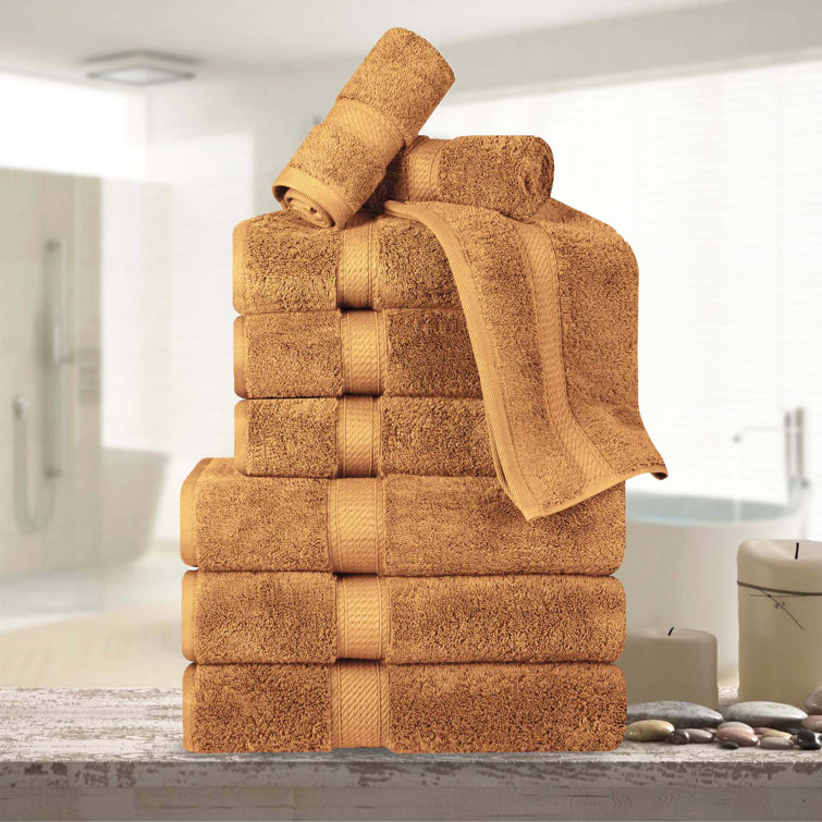 Rust Egyptian Cotton 800 GSM Heavy Luxury Bath Towel Set, 6 Pieces