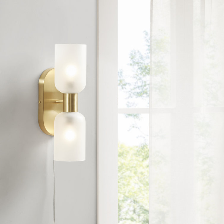 Gold Frosted Glass Double Tube Wall Sconce