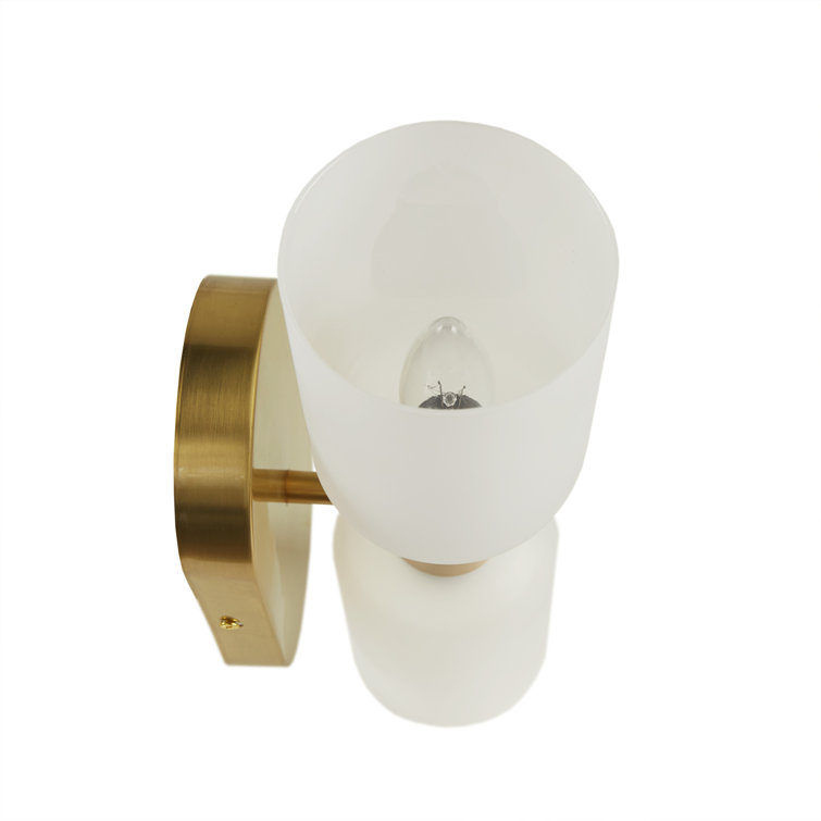 Gold Frosted Glass Double Tube Wall Sconce