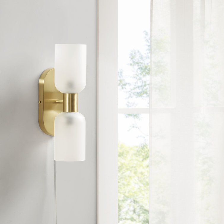 Gold Frosted Glass Double Tube Wall Sconce