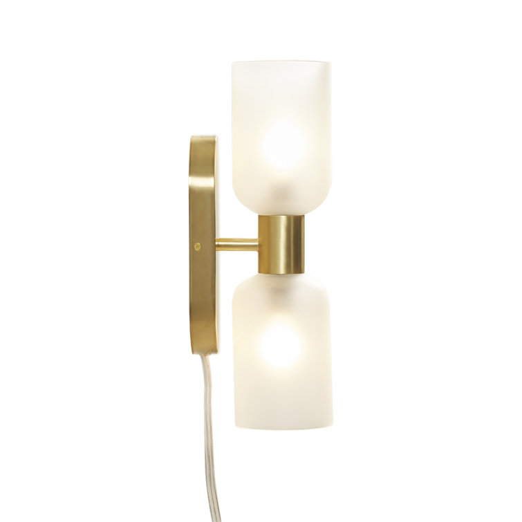 Gold Frosted Glass Double Tube Wall Sconce