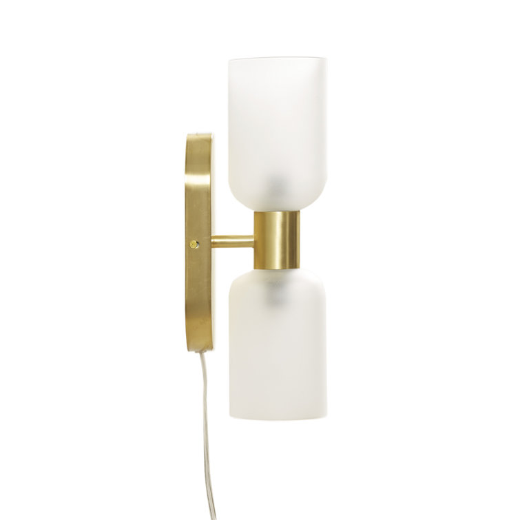 Gold Frosted Glass Double Tube Wall Sconce