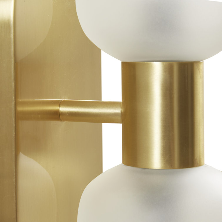 Gold Frosted Glass Double Tube Wall Sconce