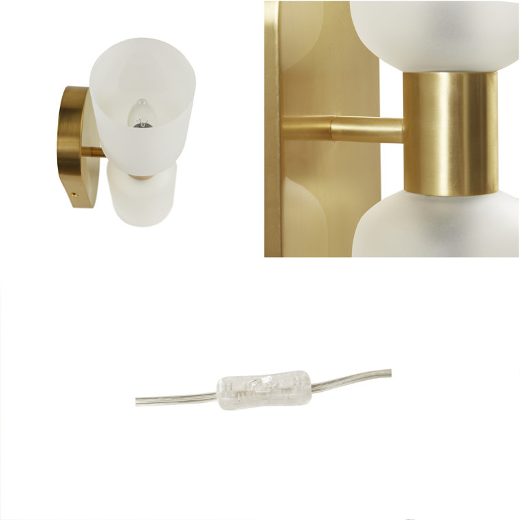 Gold Frosted Glass Double Tube Wall Sconce