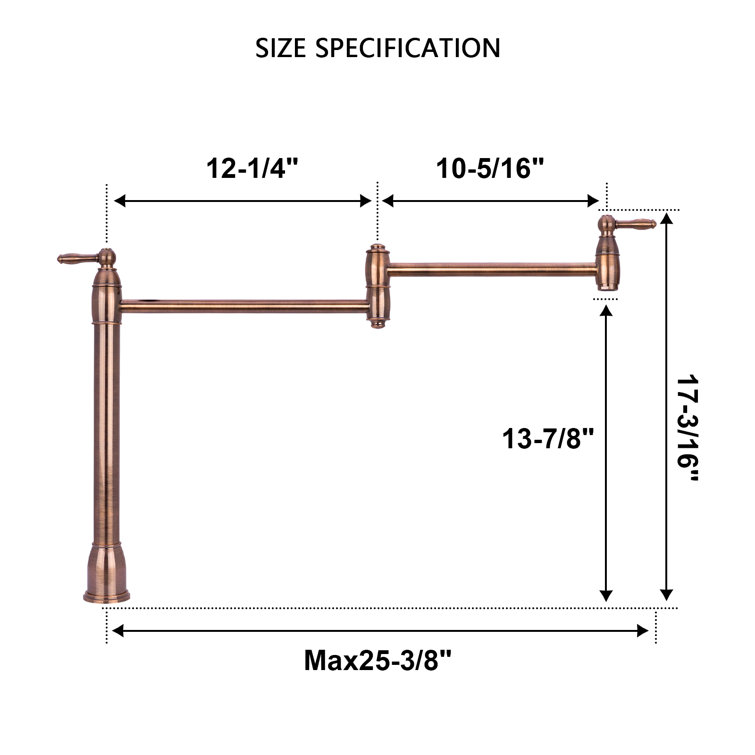 Antique Copper Dual Handle Gooseneck Kitchen Faucet