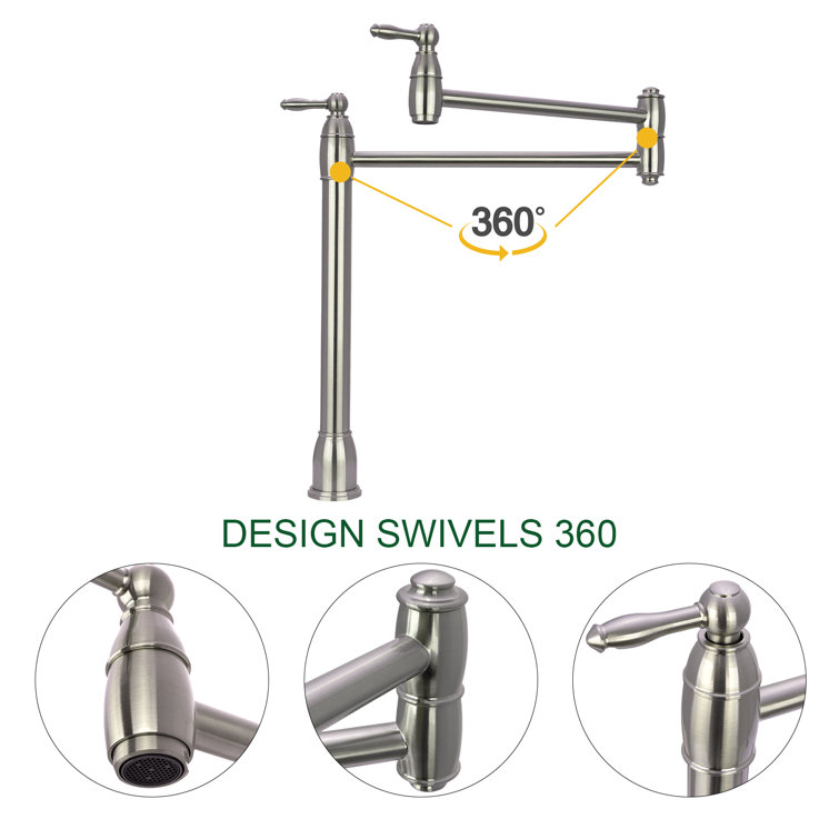 Brushed Nickel Gooseneck High Arc Kitchen Faucet
