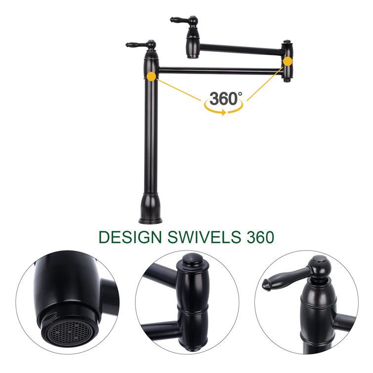 Matte Black Dual Handle High Arc Kitchen Faucet