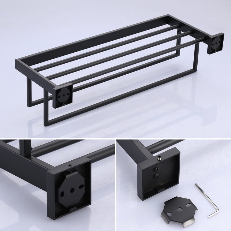 Matte Black Stainless Steel Double Towel Rack, 24-inch