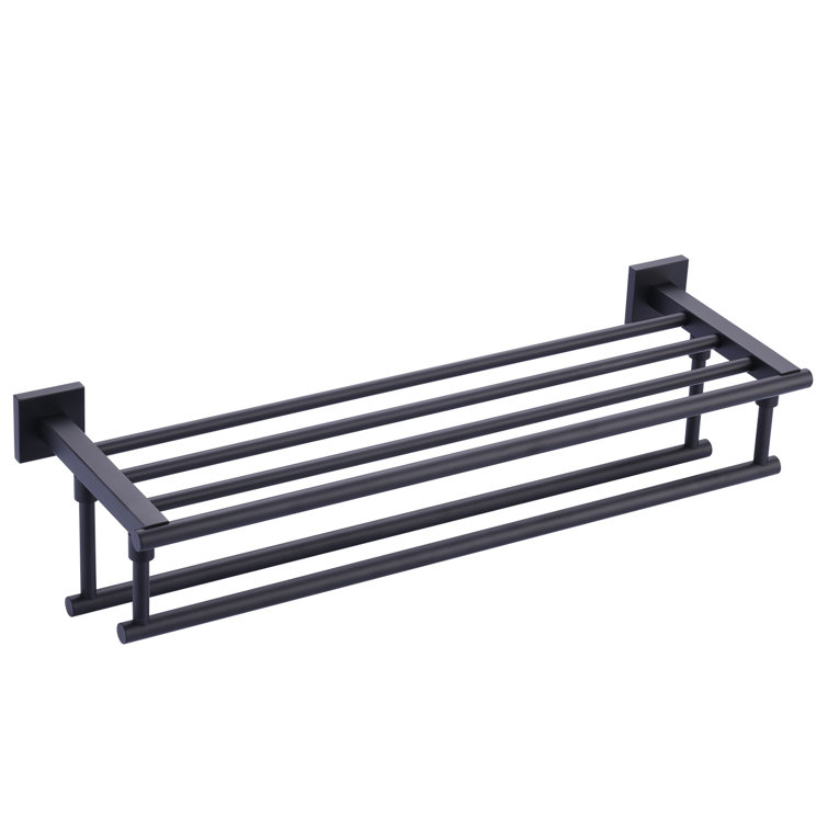 Matte Black 24" Stainless Steel Wall Mounted Towel Rack