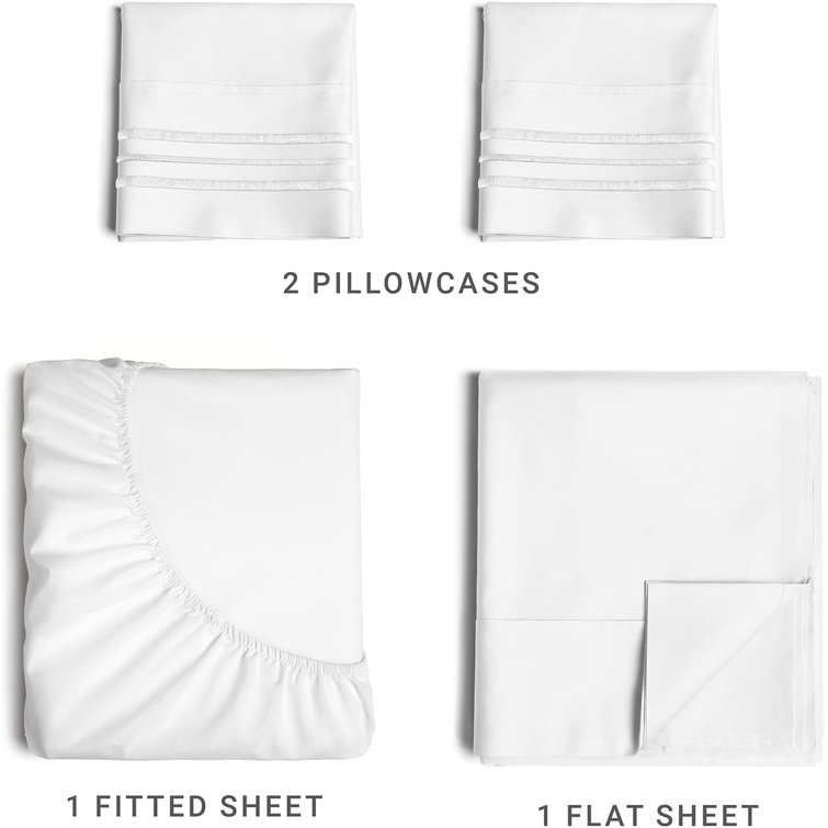 White Full Deep Pocket Microfiber Sheet Set