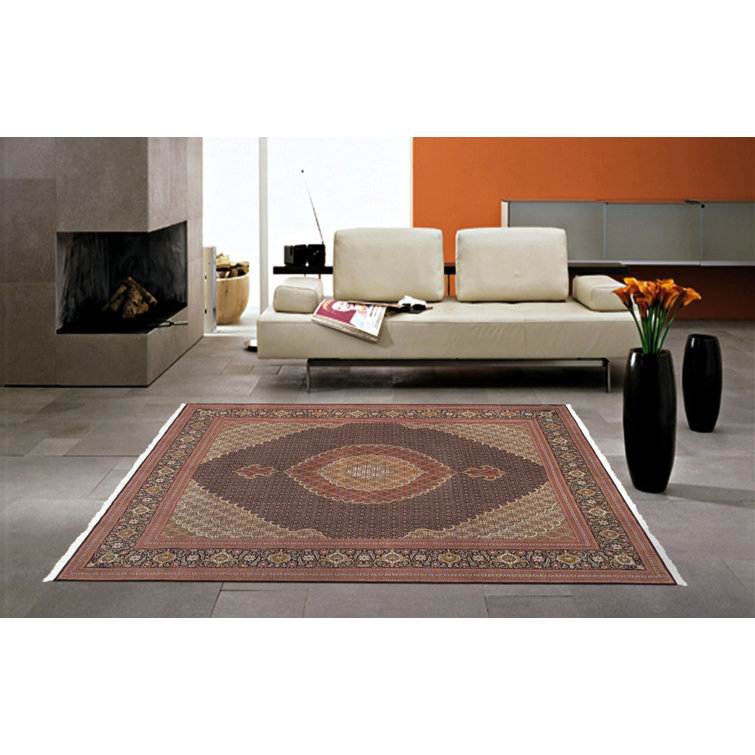 Elegant Ivory 8' x 10' Hand-Tufted Wool & Silk Area Rug