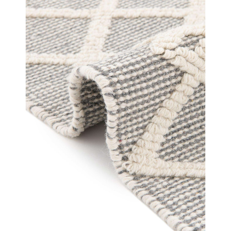 Gray Manor Geometric Wool Handmade Area Rug 8x10