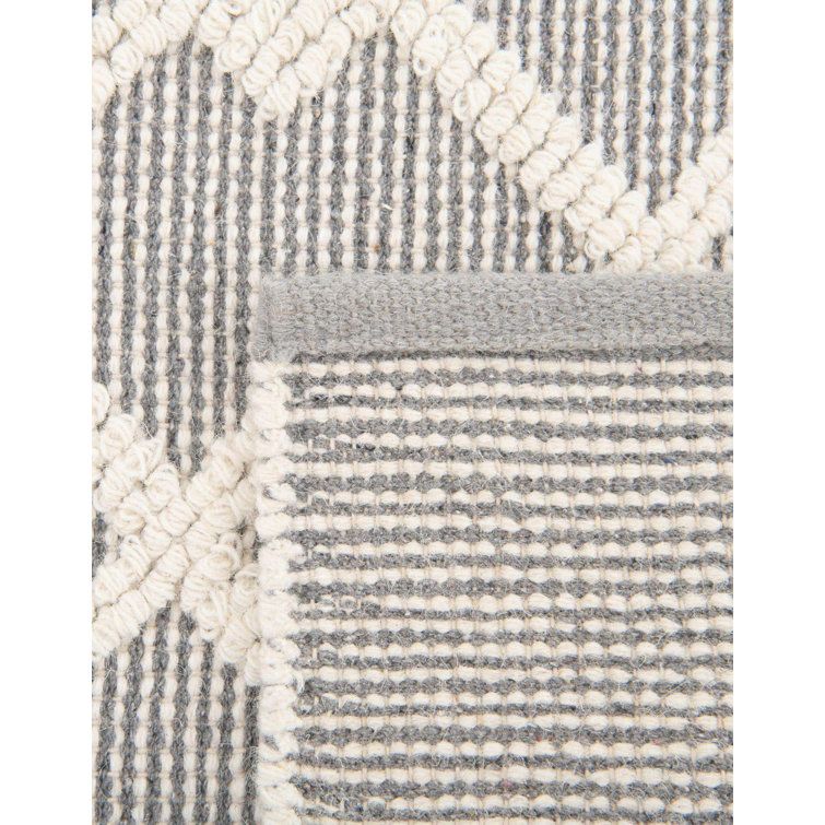 Gray Manor Geometric Wool Handmade Area Rug 8x10