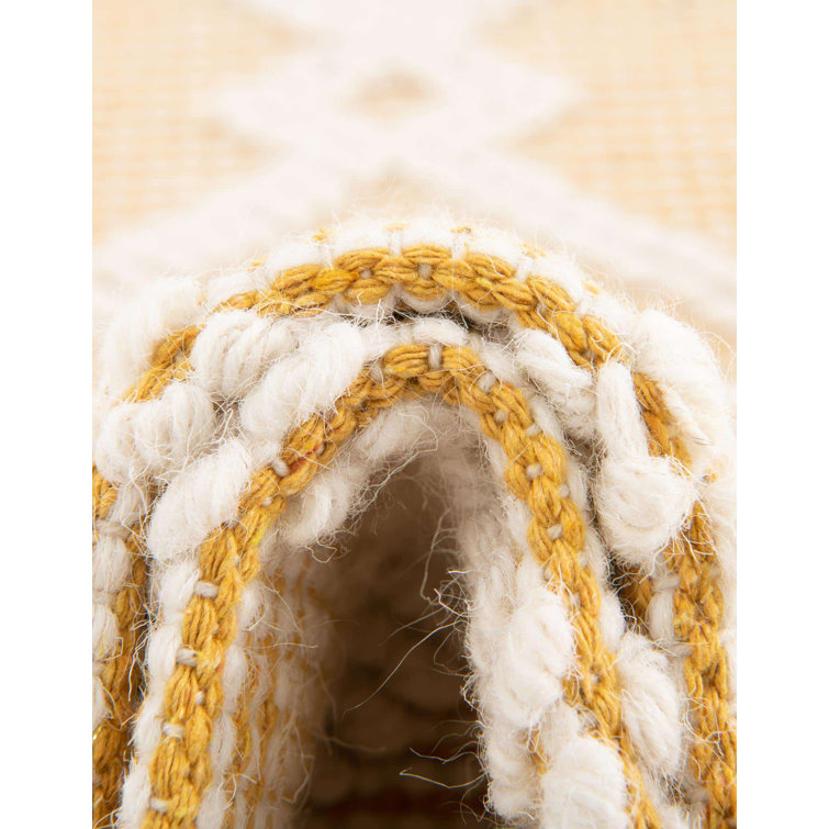Dorset English Daisy Hand-Knotted Wool & Cotton Yellow Rug 7'10" x 10'