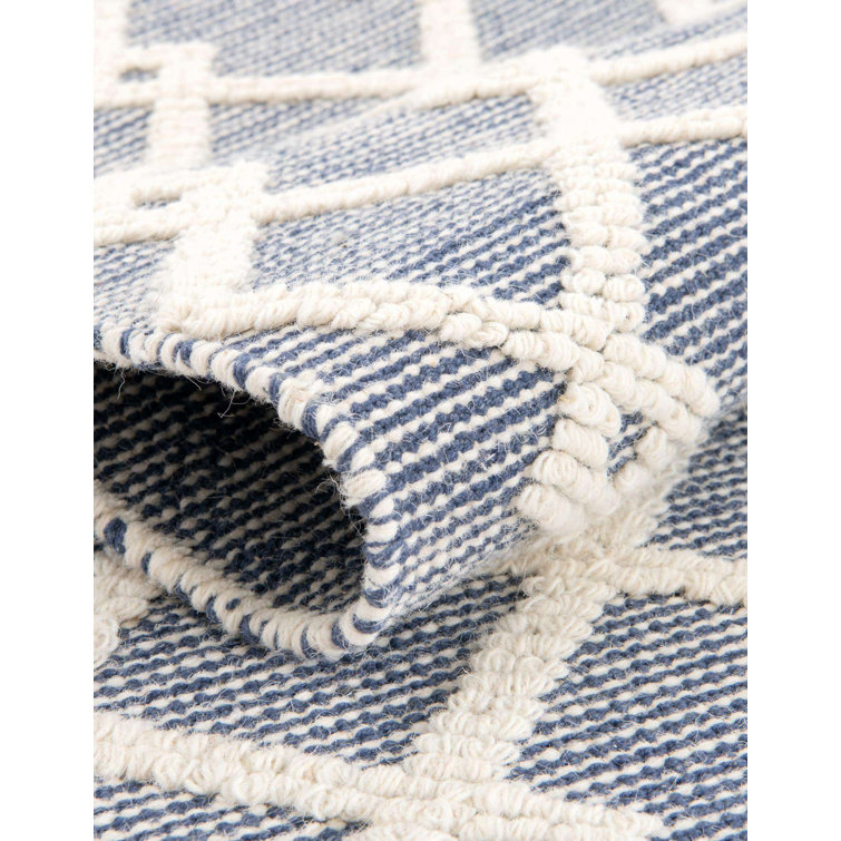 Blueberry Geometric Hand-knotted Wool Indoor Area Rug
