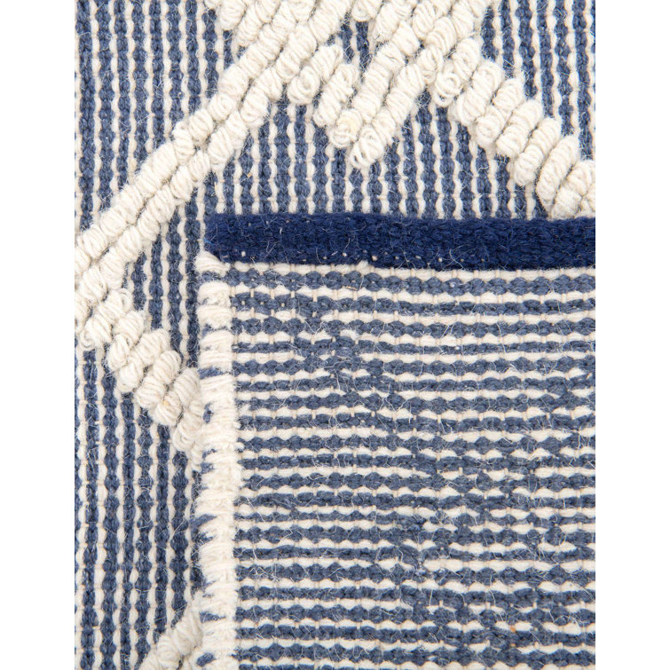 Blueberry Geometric Hand-knotted Wool Indoor Area Rug