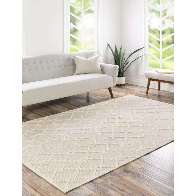 Vanilla Bean Geometric Wool 8' x 10' Area Rug
