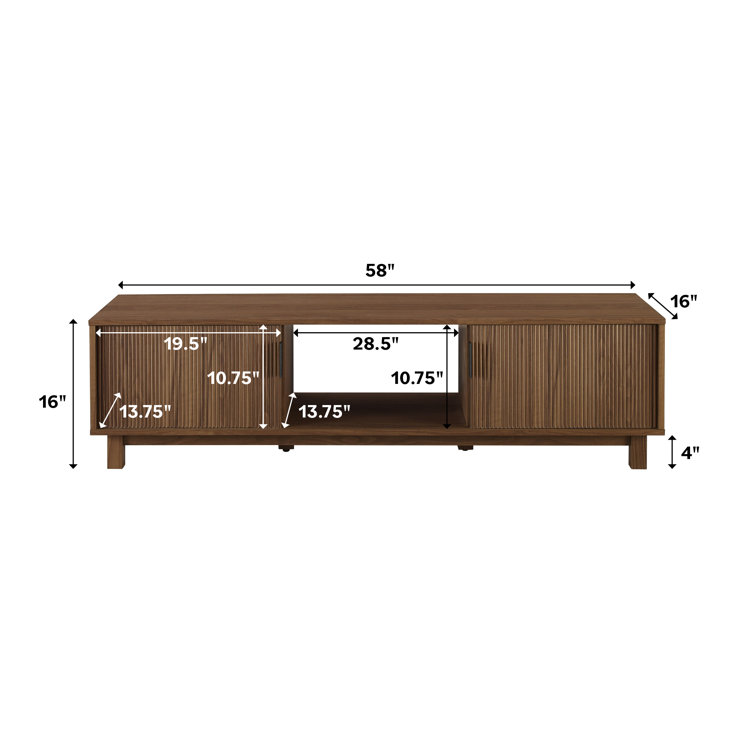 Coastal Oak Modern Fluted 2-Door TV Stand