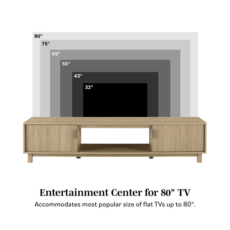 Coastal Oak Modern Fluted 2-Door TV Stand